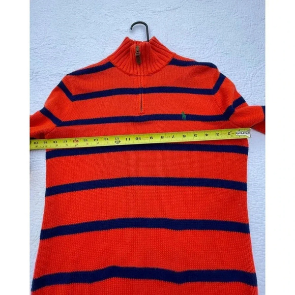 Ralph Lauren Boys Pullover Long Sleeve Quarter Zip Turtle Neck Sweater L 14-16 - Picture 4 of 6